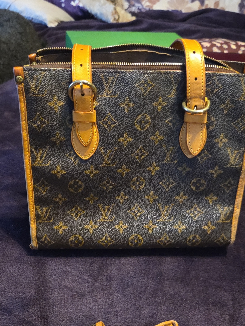 Louis Vuitton Monogram Canvas Tote in Brown with Tan Leather Trim